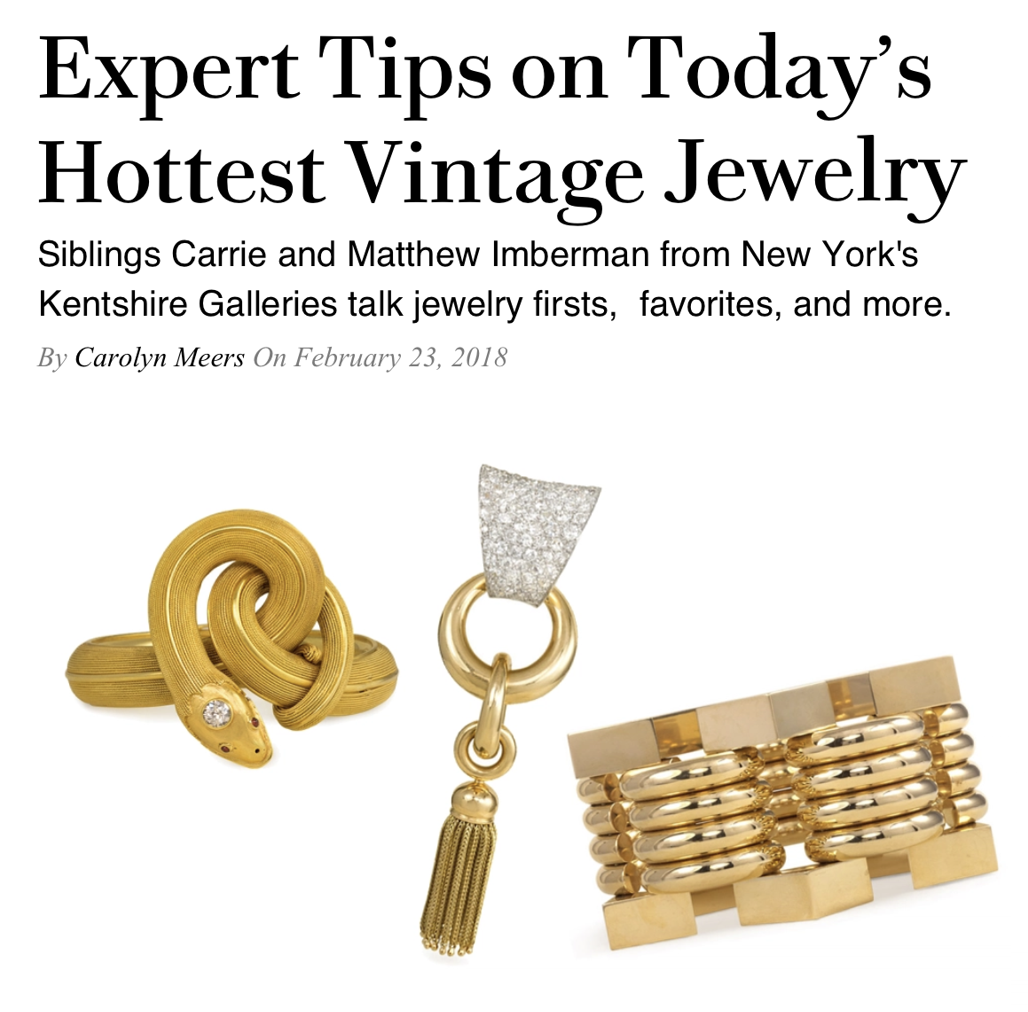 Kentshire's owners talk jewelry firsts and favorites with the Robb Report