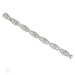 1920s platinum and diamond floral motif bracelet