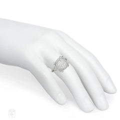 1930s diamond and platinum ball ring