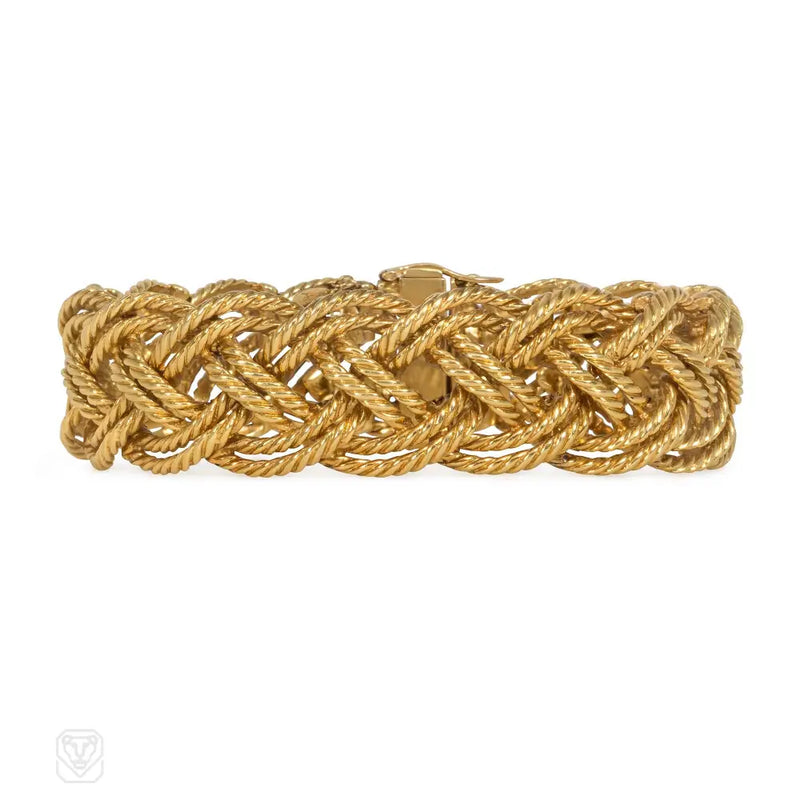 1950S Boucheron Woven Gold Rope Bracelet