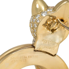1960s Boucheron diamond and gold cat brooch