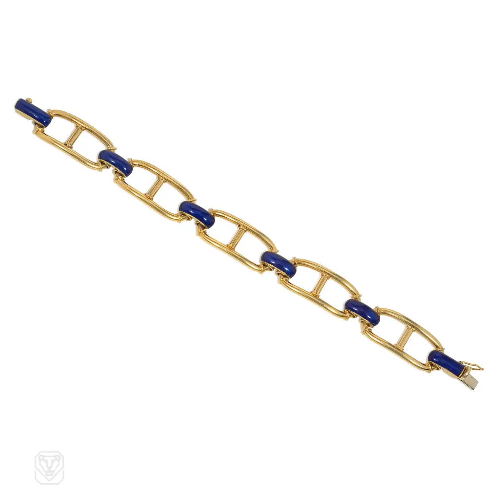 1970s Hermès enamel and gold mariner link bracelet – Kentshire