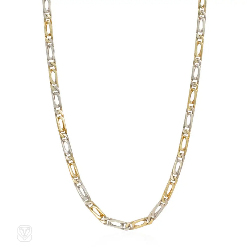 1970S Van Cleef & Arpels Two - Color Gold Necklace With Detachable Bracelet