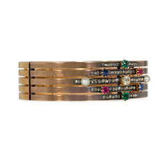 Antique multigem banded cuff bracelet in patinated gold