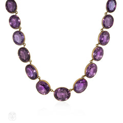 Antique amethyst rivière necklace with pendant