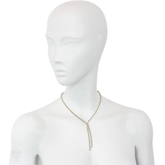 Antique collet set diamond lariat style necklace