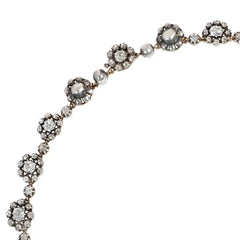 Antique diamond cluster necklace