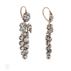 Antique diamond day-to-night grape cluster earrings