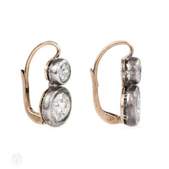 Antique diamond dormeuse earrings