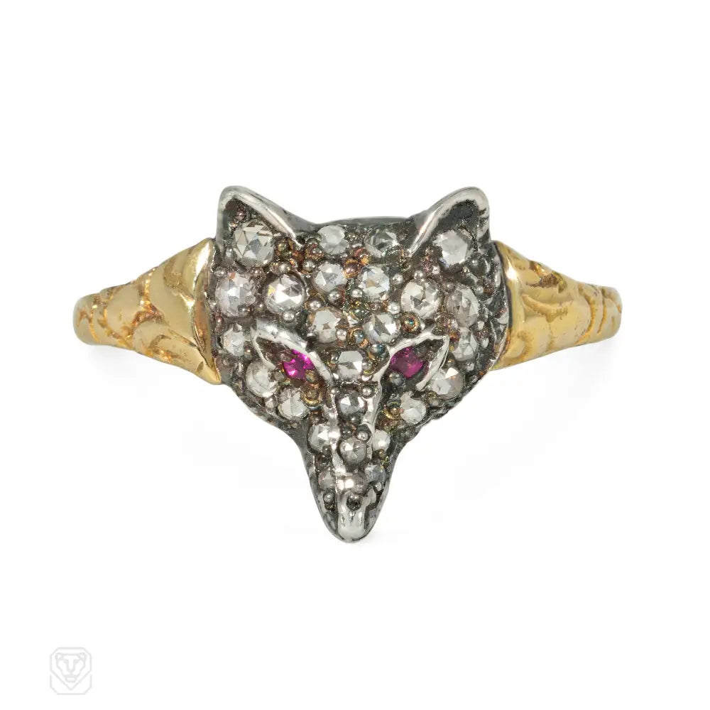 Antique diamond fox ring – Kentshire Antique diamond fox ring – Kentshire