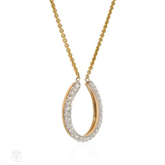 Antique diamond horseshoe necklace