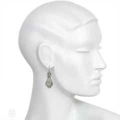 Antique diamond openwork earrings