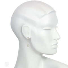 Antique diamond solitaire pendant earrings