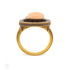 Antique enamel cameo ring