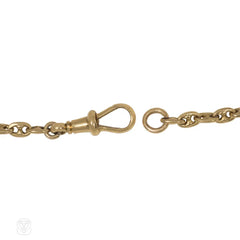 Antique English gold mariner link chain
