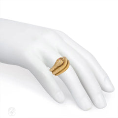 Antique engraved gold snake ring
