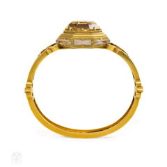 Antique gold and citrine bangle