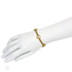 Antique gold curblink horseshoe bracelet
