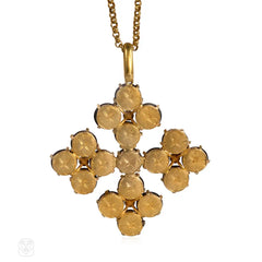 Antique gold, garnet and diamond Maltese cross, Phillips Brothers