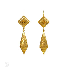 Antique Gold Pendulum Earrings