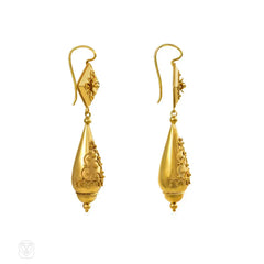 Antique Gold Pendulum Earrings