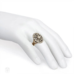 Antique open cluster diamond ring