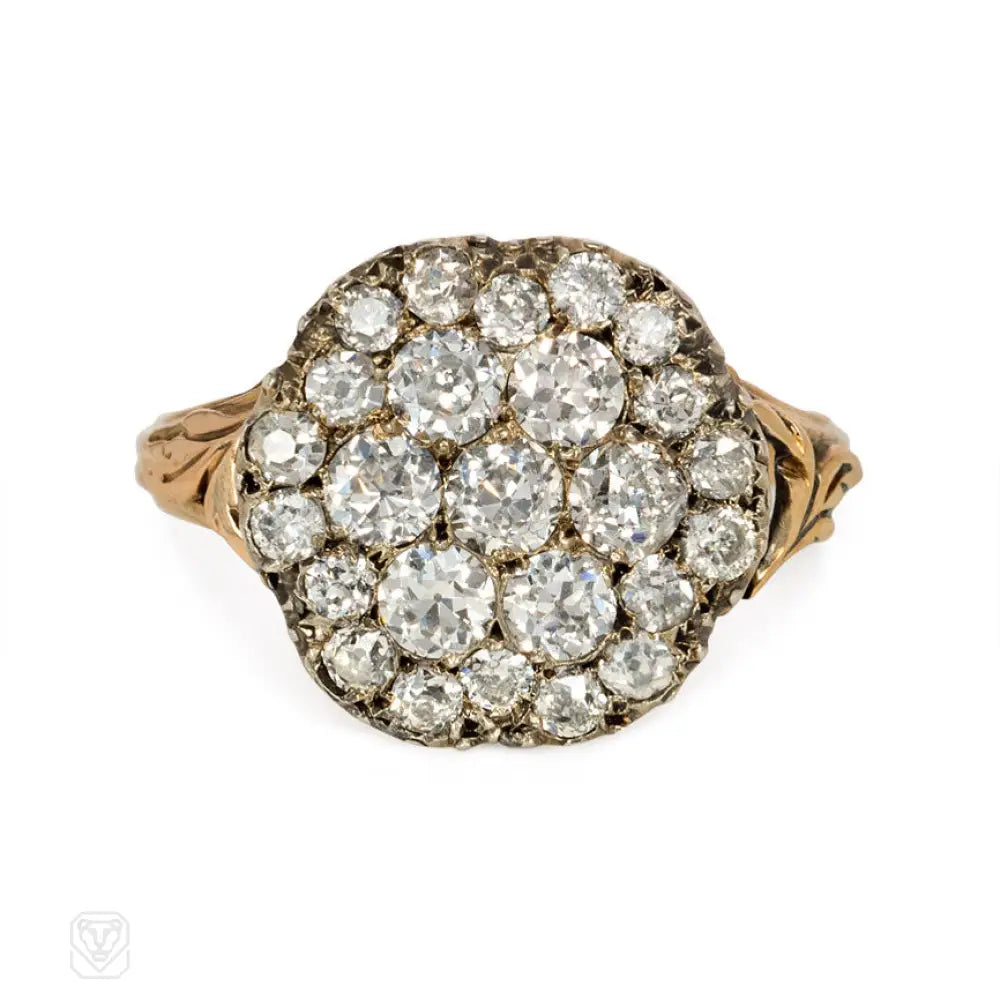 Antique Pav Diamond Cluster Ring Kentshire Antique Pav Diamond Cluster Ring Kentshire