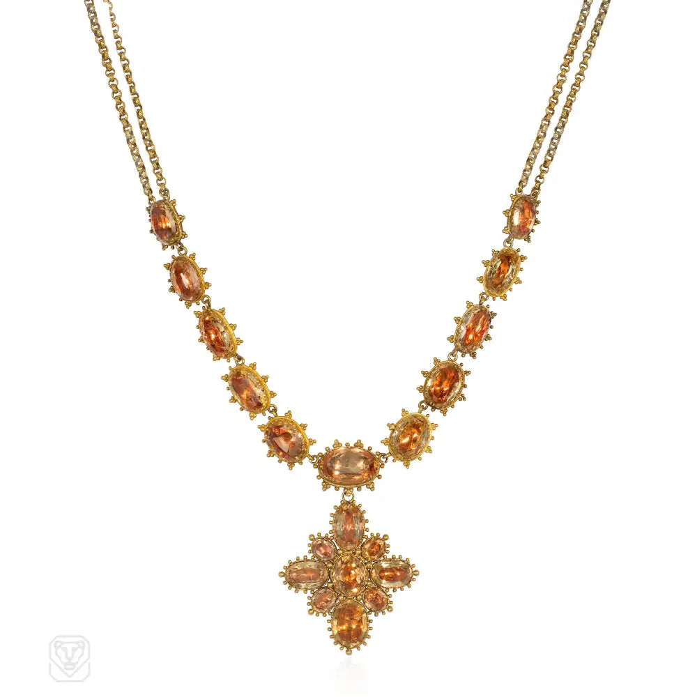 Antique topaz necklace with pendant/brooch – Kentshire