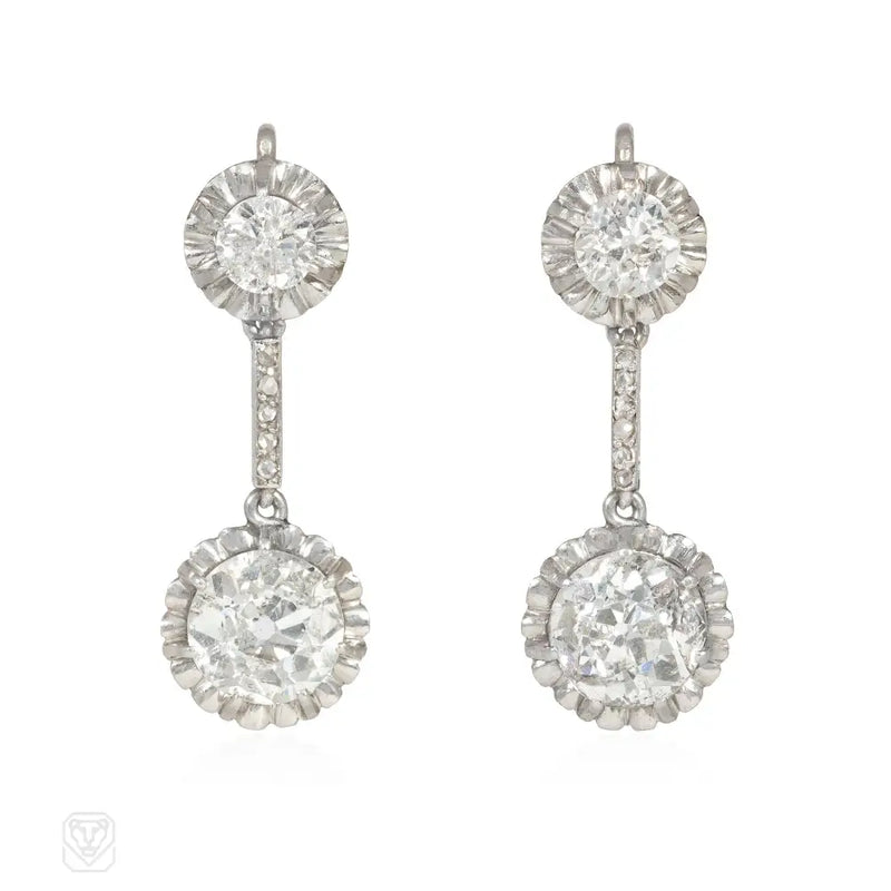 Art Deco Diamond Dormeuse Earrings