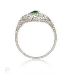 Art Deco jade and diamond ring
