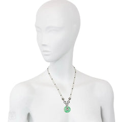 Art Deco jade, diamond, and onyx necklace