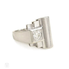 Art Deco Machine Age diamond ring