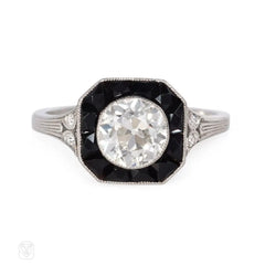 Art Deco onyx and diamond ring, Marcus & Co.