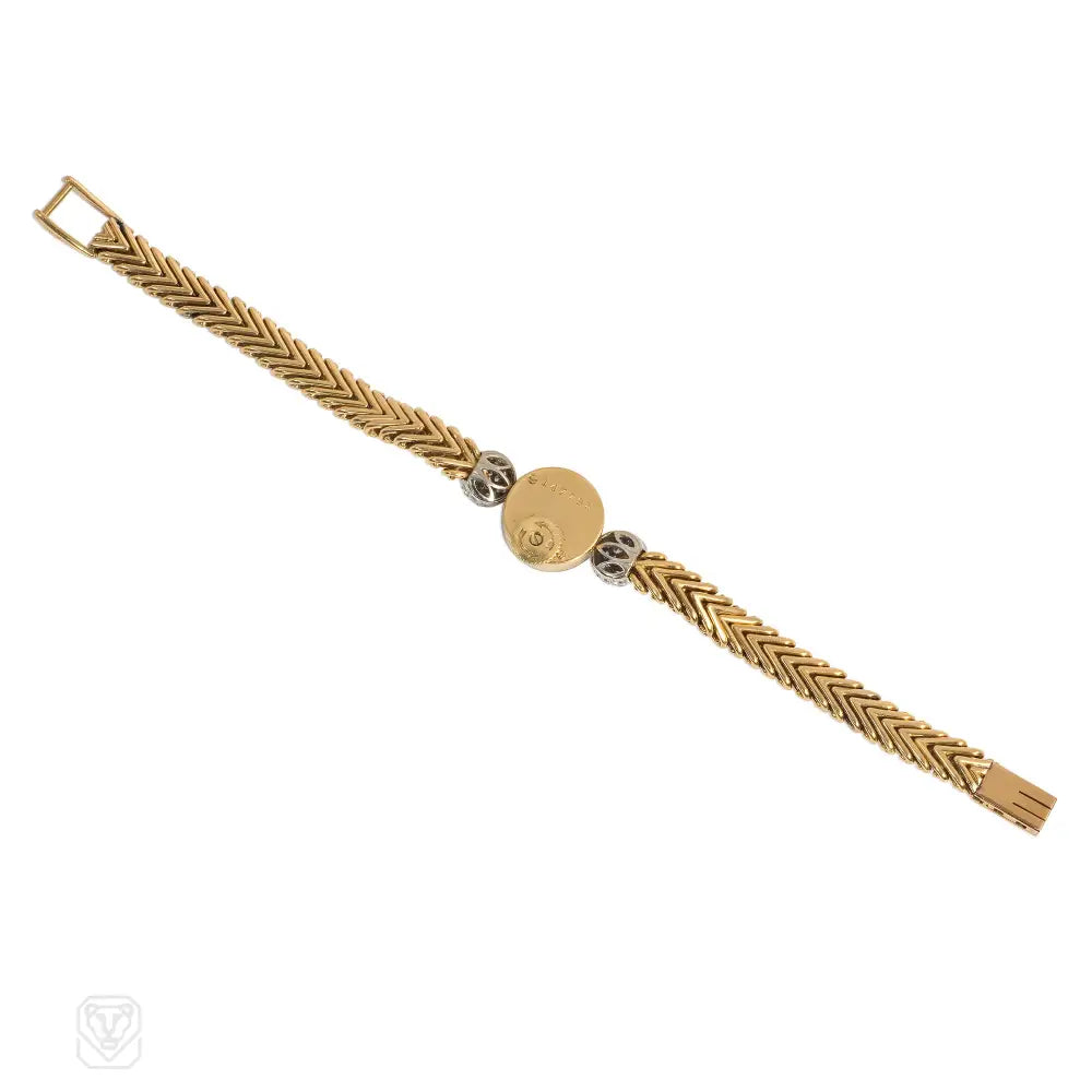 Cartier diamond and gold backwound wristwatch