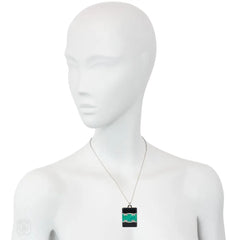 Early Art Deco enamel and diamond locket