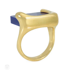 Elsa Peretti for Tiffany lapis and gold abstract ring