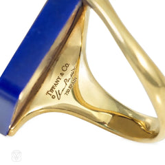 Elsa Peretti for Tiffany lapis and gold abstract ring