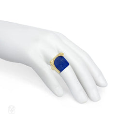 Elsa Peretti for Tiffany lapis and gold abstract ring