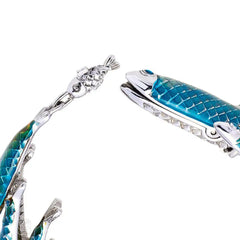 Enamel and stainless steel school of fish bracelet