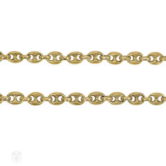 Estate gold mariner link chain necklace
