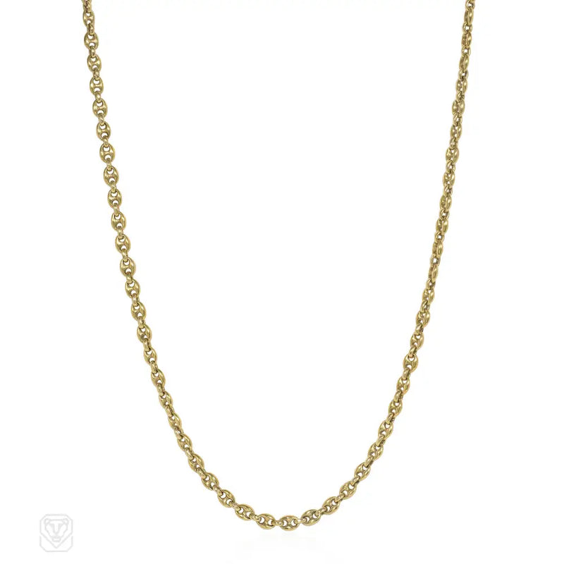 Estate Gold Mariner Link Chain Necklace