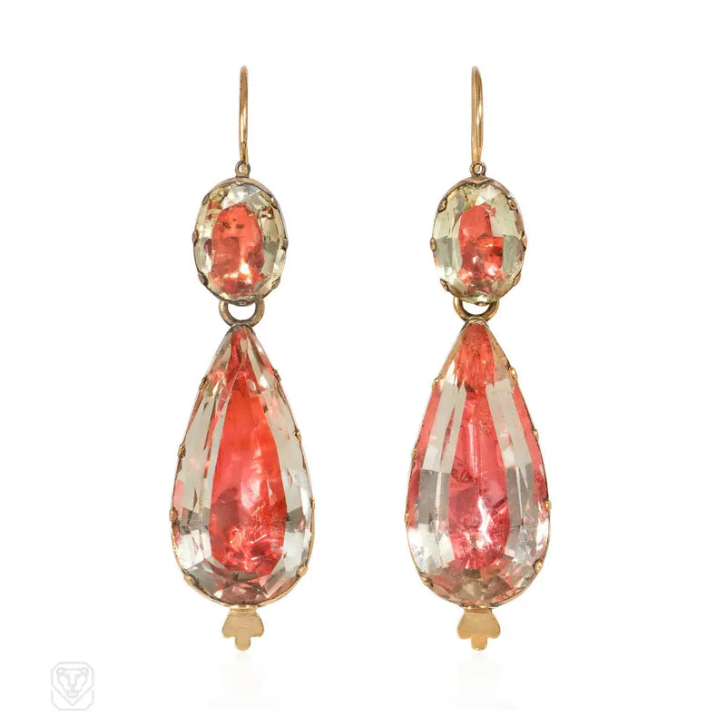 French Antique foiled crystal earrings