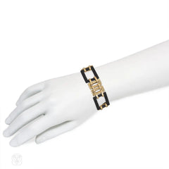 Ghiso Art Deco gold and onyx bracelet