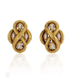 Gold and diamond earrings of knotted design, Van Cleef & Arpels