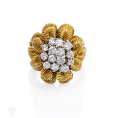 Gold and diamond flower cocktail ring, Van Cleef & Arpels