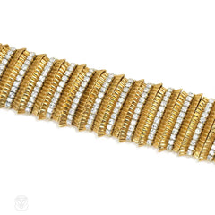 Gold and diamond ribbed bracelet, Faraone