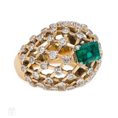 Gold and emerald cocktail ring, Mauboussin