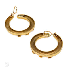 Gold and gemset hoop earrings