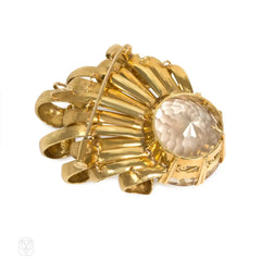 Gold and topaz brooch