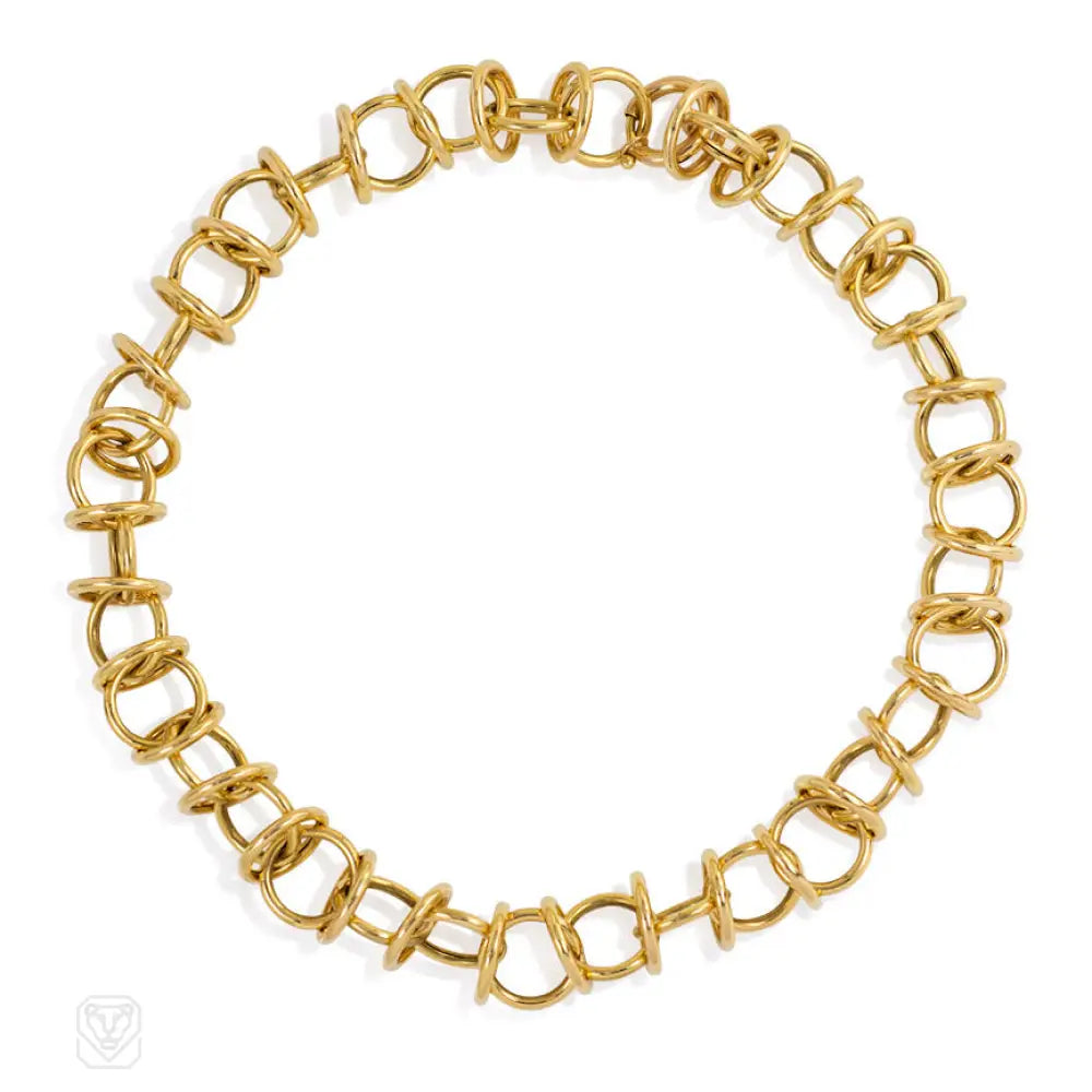 Gold open link necklace. Paloma Picasso for Tiffany & Co